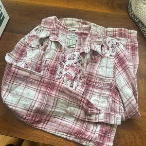 Ariat Pink and White Plaid Shirt